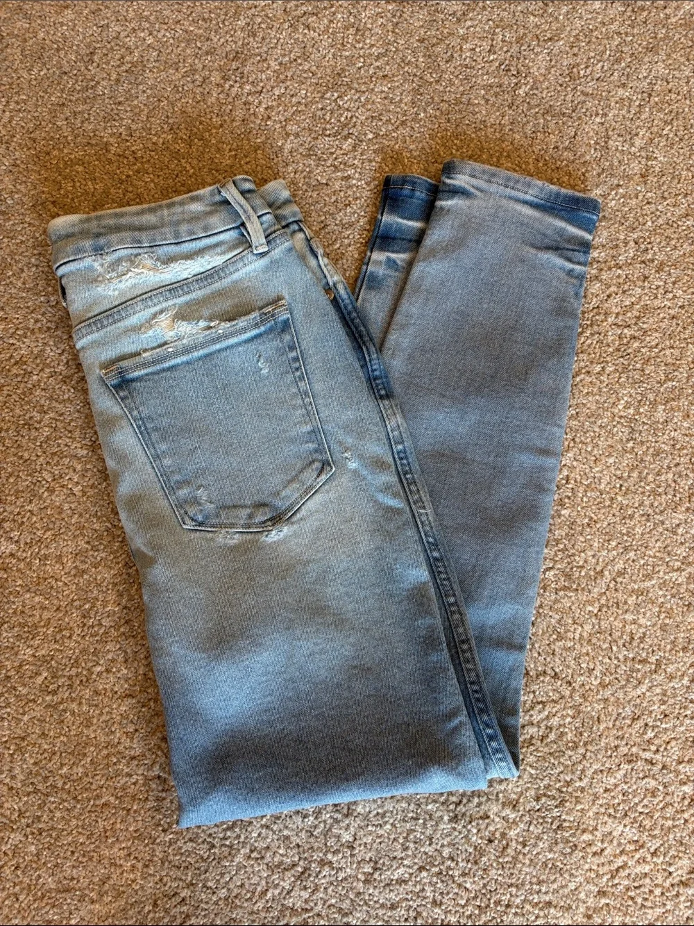 Good American Light Blue Distressed Skinny Jeans